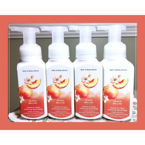 Bath & Body Works Peach Bellini 8.75oz Gentle Clean Foaming Hand Soap x4
